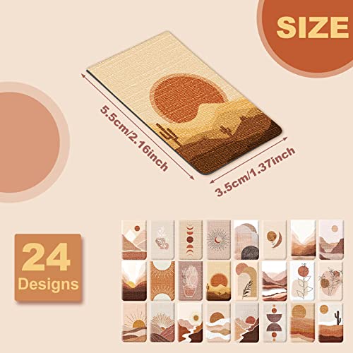 Sepamoon 24 Pcs Magnetic Bookmarks Cute Landscape Magnetic Book Marks Page Clip Funny Magnet Page Markers Gifts for Women Men Home Office Reading Book Lovers Pleasure(Vibrant Style,1.4 x 2.2)