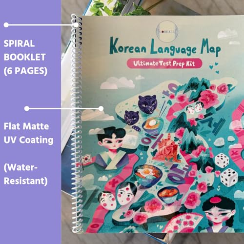 Korean Language Learning Notebook by COREALL - Korean Language Map: Ultimate Test Prep Kit (Prints ONLY)