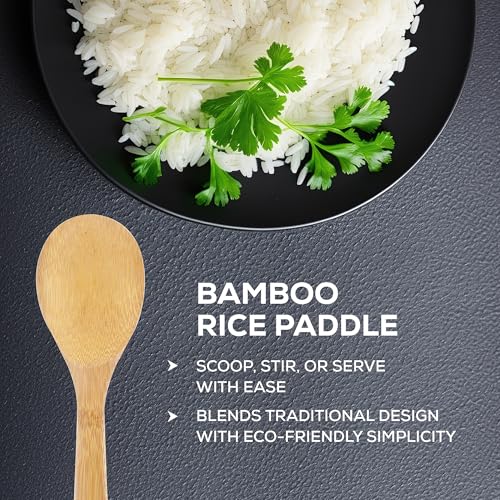 Helen’s Asian Kitchen Bamboo Rice Paddle Cooking Utensil, 9-Inch - style: Bamboo