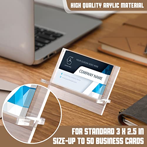 Sintuff 4 Pack Acrylic Business Card Holders, Desktop Card Display Stand