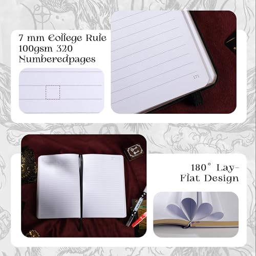 TIEFOSSI A5 Lined Journal for Women & Men, 100 GSM Thick Paper - color: Black, size: Lined