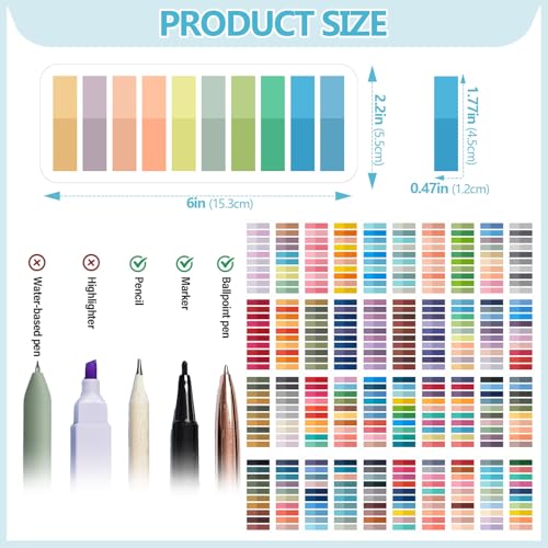 ReliThick 8000 Pcs Annotation Tabs, 40 Colors Writable Sticky Tabs for Book - color: Soft Pastels