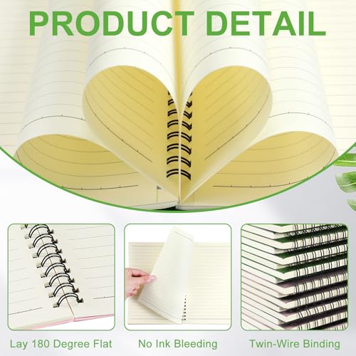 Yahenda 18 Pcs Spiral Notebooks, 1 Subject, Wide Ruled, Pink,Light Green - color: Pink,Light Green