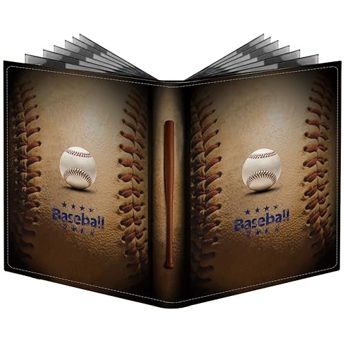 Baseball Card Binder, 400 Pockets, Protective Trading Card Album - color: Baseball, size: 400 Pockets