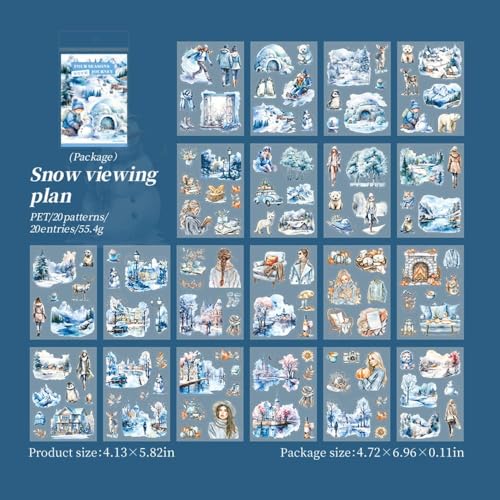 Nature Scrapbook Stickers for Scrapbooking, Girls PET Washi Sticker Book - color: Plan