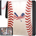 Baseball Card Binder, 1080 Pockets 9-Pocket Trading Card Album with Zipper - color: Baseball A