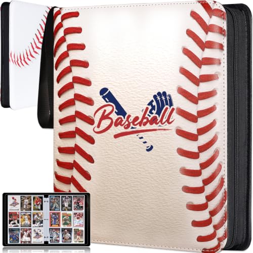 Baseball Card Binder, 1080 Pockets 9-Pocket Trading Card Album with Zipper - color: Baseball A