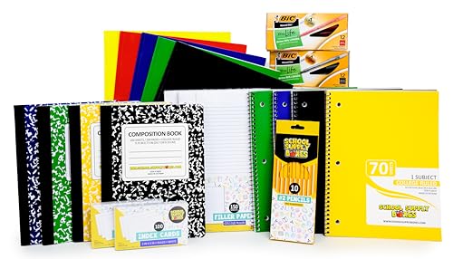 School Supply Boxes | High School Writing Bundle (1 Box) | Back to School Essentials Kit for Students & Teachers | Includes College-Ruled Filler Paper, College-Ruled Notebooks, 12 ct. Pens, & More - color: High School Writing Bundle, size: 1 Box