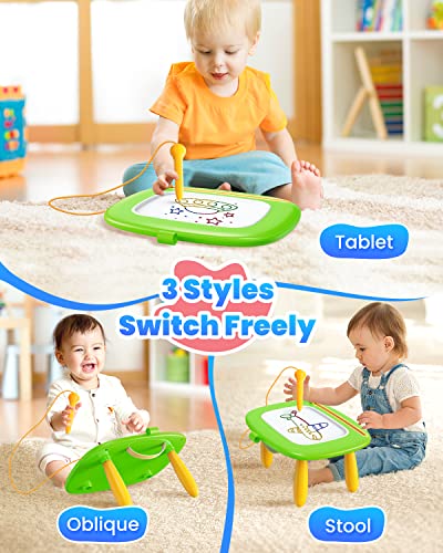 Seimome Toddlers Toys Ages 1-3, Magnetic Drawing Board, Doodle Board Pad Learning and Educational Toys for 18 Months Baby 1-3 Yr Kids Birthday Gifts- Green - color: Green