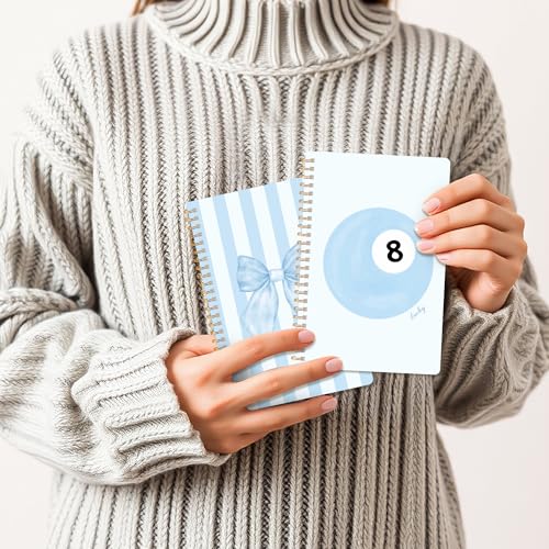 CNhoqc Blue Spiral Journal Notebook, 8 Pcs A5 Watercolor Coquette Bow - color: 8-Pcs Blue Bow