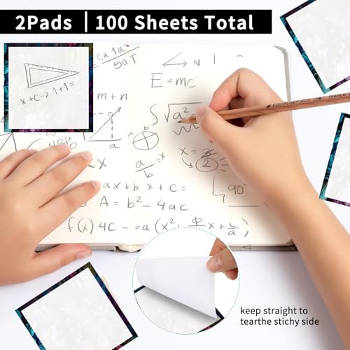 Sticky Notes 3x3 Inches, 2 Pads, Easy Post Cute Self-Stick Notes, Colorful Self Stick Notes Pads for Home Office Notebooks Accessories, Strong Adhesive Note Pad Dark Floral - color: Dark Floral