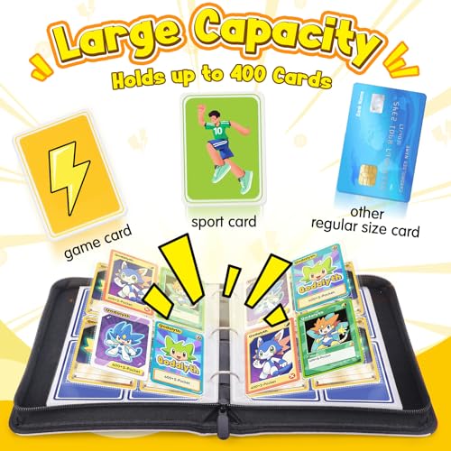 Card Binder, 4-Pocket Design, 400-Card Capacity with 5 Top loaders - color: Classic, size: 4-Pocket