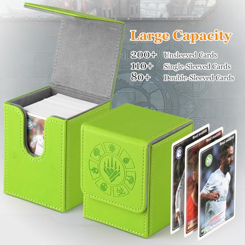 Arkeiliy MTG Deck Box 110+ Storage Sleeved Cards for Magic Commander - color: Grass