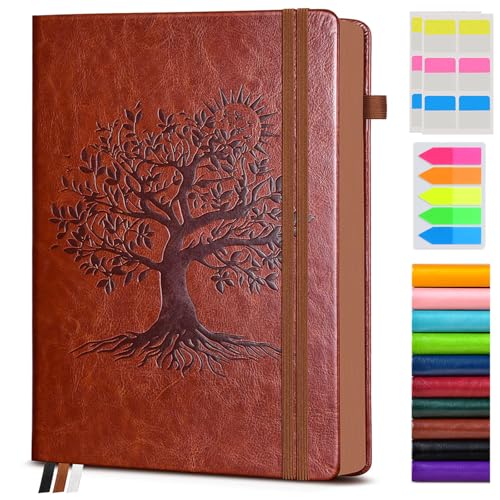 PAIBAS Lined Journal Notebook with 300 Page Numbered Pages, Vintage Leather - color: Brown, size: A4 (8.5in X 11.3in)