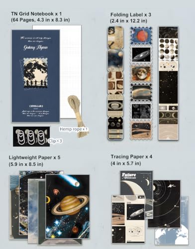 YagCu Galaxy Scrapbooking Kit, Vintage Junk Journal Supplies - color: Galaxy