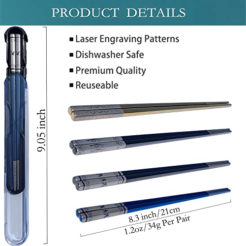 Metal Chopsticks Reusable,Stainless Steel,Titanium Plated,Black Phoenix 1PC