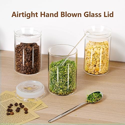 ZENS 15oz Airtight Glass Jars Set of 3, Small Food Container Spice Jars - size: 4-15oz 3Pack