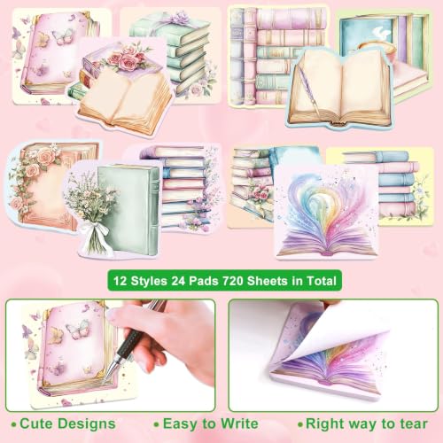 Fancy Land 24 Pads Cute Sticky Notes Books Memo Pads Office Supplies