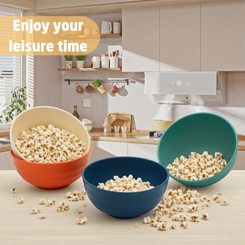Large Salad Bowls Set of 6, Wheat Straw Bowls 60oz (Multi) - color: Multicolor, size: 60 Oz