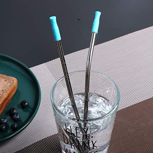 Travel Utensils Set with Case Reusable Portable Cutlery Set Stainless Steel 8pcs Including Dinner Knife Fork Spoon Chopsticks Straws(Silver) - color: Silver