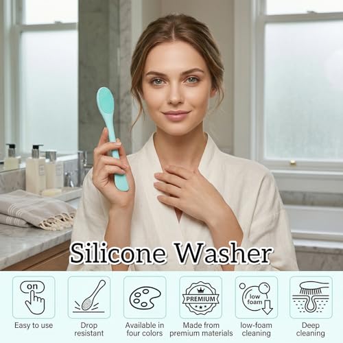 6 Pack Silicone Facial Cleansing Brush, Manual Face Scrub Brush, Waterproof Exfoliating Faces Brushes for Cleansing for Women and Men, Blackheads Makeup, Residues Removal