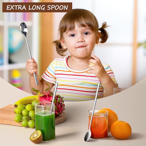 AOOSY 9-In Long Handle Spoon, Coffee Stirrers Ice Tea Spoon,Set of 2 - color: S sliver
