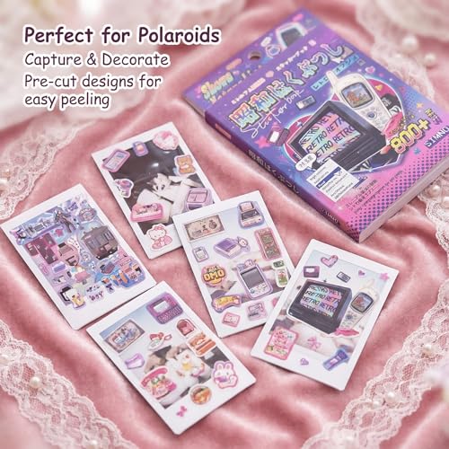 800 PCS Japanese Vintage Sticker Book, Showa Retro Ephemera Collection with Glossy, Matte and Frosted Stickers for Journaling, Scrapbooking, Collage and Vision Boards - color: Showa