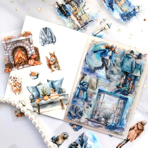 Nature Scrapbook Stickers for Scrapbooking, Girls PET Washi Sticker Book - color: Plan