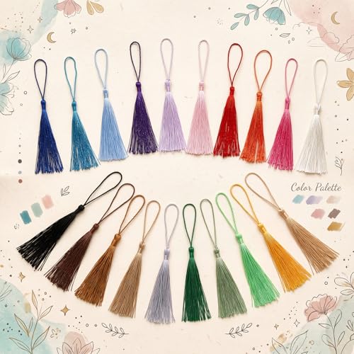 200 Pcs Bookmark Tassels, 5.1in Mini Craft Tassels with Loops, 20 Colors - color: Mixed Colors