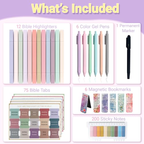 40 Pcs Bible Journaling Kit, Bible Study Supplies
