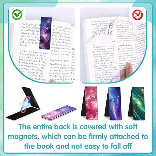 96PCS Magnetic Bookmarks Bulk Magnet Bookmarks Book Lovers Gifts - style: Night Sky