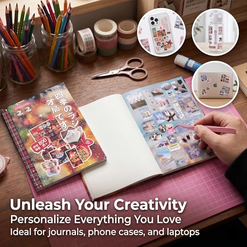 Tmtains 800+Pcs Japanese Sticker Book for Scrapbook Junk Journal (Seasons) - color: Ae-brown