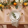 Artoid Mode Pink Faux Leather Placemats Set of 4 - color: Pink, size: 12" x 18", Rectangular Set of 4