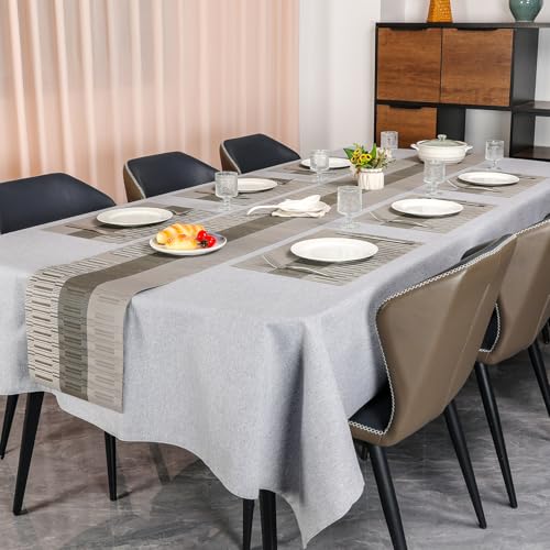 Placemats Set of 4, Vinyl Woven Heat-Resistant Place Mats - color: Gray Dark Gray, size: Set of 4