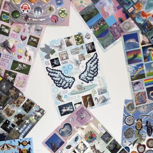 Dreamcore Japanese Sticker Books for Scrapbooking,Japanese Stickers for DIY - color: Winter