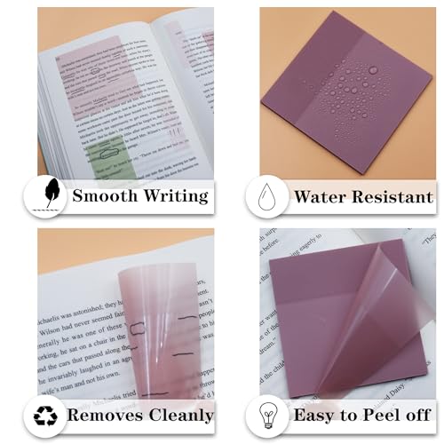 YOUDEFUL Clear Sticky Notes,Translucent Sticky Notes in 3 Sizes - size: Square Brown