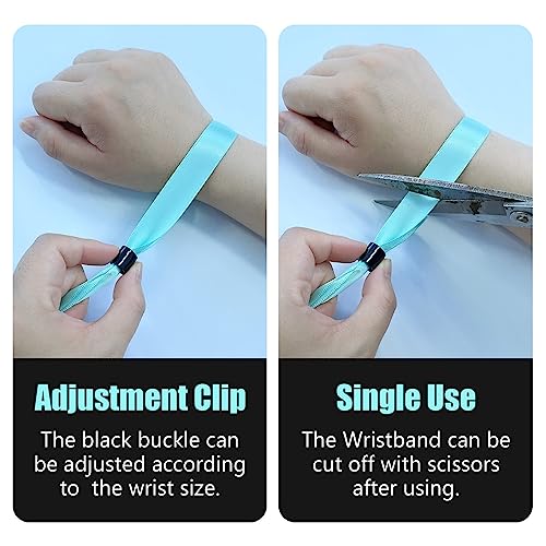 100 Pcs Cloth Wristbands, Disposable Wristbands for Events (Water Green) - color: WATERGREEN
