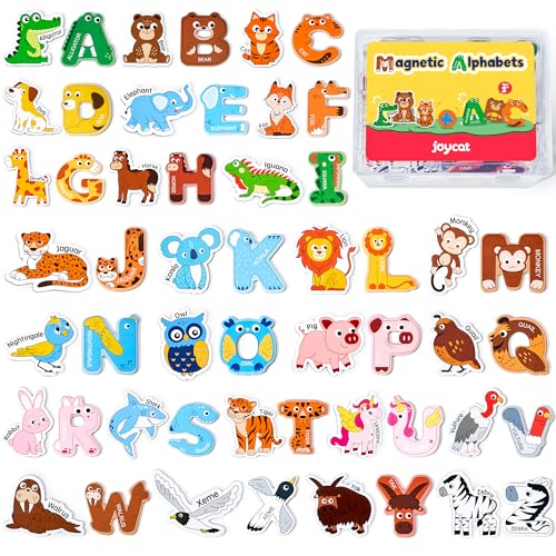 JoyCat Fridge Magnets for Toddlers, 26 Cute Animals & Uppercase Letters - style: Letters+Animals