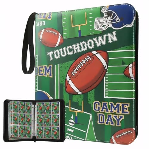 Card Binder 9 Pocket, TouchDown Football, 900 Cards, PU Leather - color: TouchDown Football