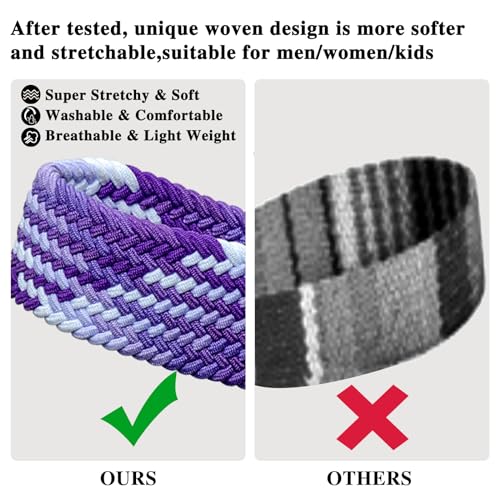 Fishent Stretchy Key Chain, Cute Keychain Wristlet, Upgraded Woven Wrist Lanyard for Keys, Key Chains for Women Men Car Keys ID Badges Card Wallet Phone, Gradient Purple - color: Gradient Purple