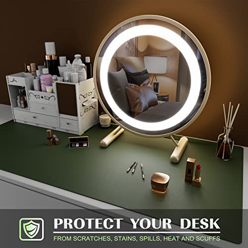 K KNODEL Large Office Desk Mat, Leather Mouse Pad (31.5"x15.7", Dark Green) - color: Dark Green, size: 31.5" x 15.7"