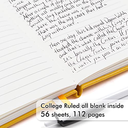 feela 6 Pack Pocket Mini Notebooks Bulk, Small Cute Memo Notepads Hardcover College Ruled Lined Journals with Pen Holder for School Business Work, with 6 Black Pens, 3.5”x 5.5”, A6, Yellow - color: 6 Yellow