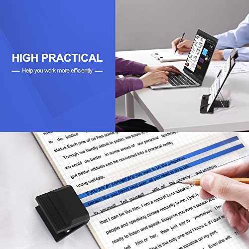 OSPNIEEK 2 Pack Desktop Document Holder Stand with 7 Adjustable Position, Black Metal File Organizer Copyholder for Typing Speech Reading A4 Letter Music Book Tablet Office, with Paper Clip Line Guide