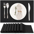 Myir JUN Black Placemats Set of 8 Kitchen and Dining Table Placemats - color: Black, size: Set of 8