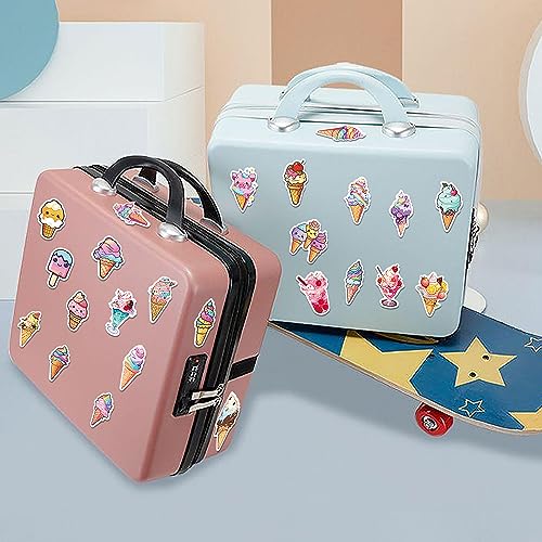 50Pcs Ice Cream Stickers, Non-Repetitive Funny Design Ice Cream Stickers, Cute Dessert Sticker Vinyl Waterproof Sticker for Adults Water Bottle Laptop Decor Party Favors Birthday Gifts - color: Ice Cream
