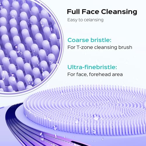 COSLUS FBS01 Facial Cleansing Brush Face Scrubber, Compact for Travel - color: Purple