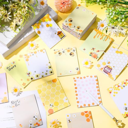 Gilprop 24 Pack Bee Sticky Notes 3x4 Inch, Honeybee Memo Pads, Bee - style: Bee