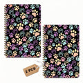 2 Pcs Colorful Dog Paw A5 Spiral Notebook, Cute Cat Paw Journal 160 Pages - color: Multicolour 0212