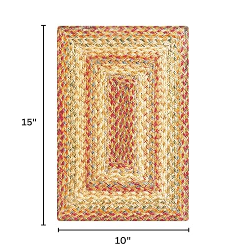 Homespice Harvest Jute Braided Table Mats, Rect 10x15 Set of 4 - color: Harvest