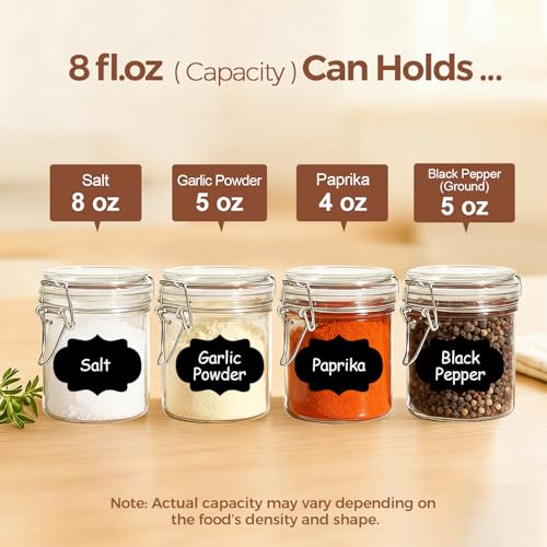 ComSaf Small 8 oz Glass Jars with Airtight Lids 12 Pack Jam Pantry - size: 8oz*12